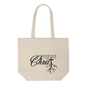 Rooted In Christ Custom Canvas Tote Bag